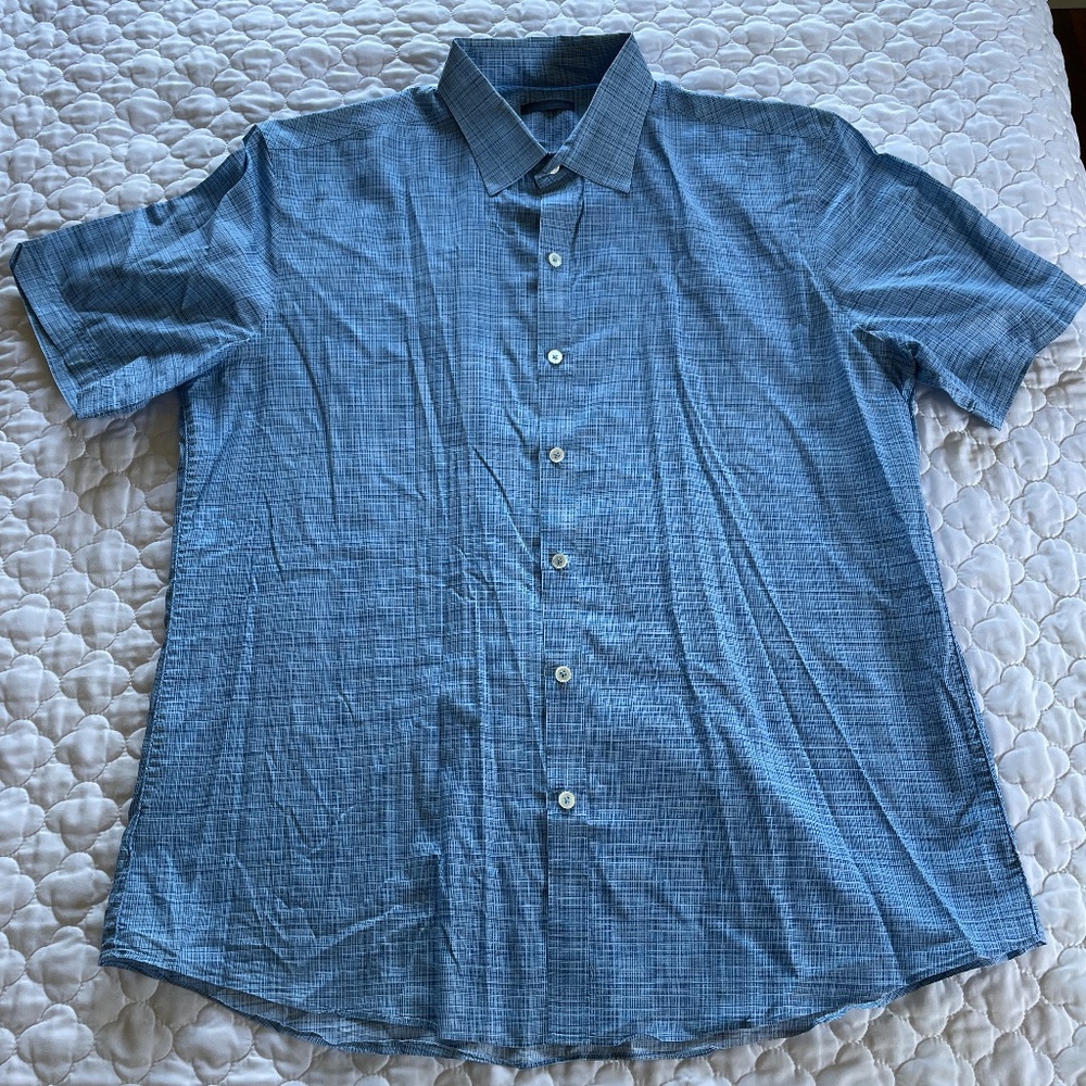 Zachary Prell Blue Short Sleeve Button Down Size Large - Picture 1 of 4